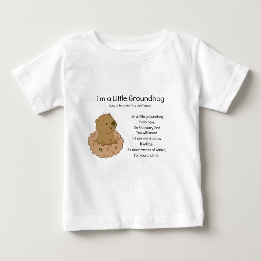 私は小さいGroundhogです ベビーTシャツ (正面)