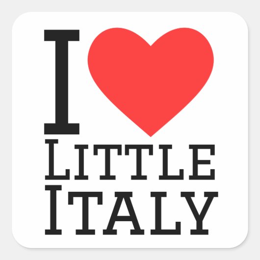 私は小さなイタリアが大好きだ スクエアシール (正面)