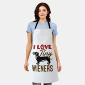 私は小さなウィーンのミニチュアダックスシュントのドキシー大好き エプロン (着用した状態)