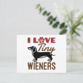 私は小さなウィーンのミニチュアダックスシュントのドキシー大好き ポストカード (スタンド正面)