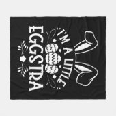 私は小さなエグストラおもしろいウサギ復活祭バニー フリースブランケット (正面(横))