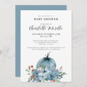 私は小さなカボチャのほこりっぽい青い秋に行く 招待状 (正面/裏面)