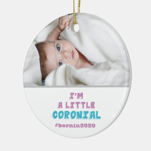 私は小さなコロニアル写真のクリスマスだ セラミックオーナメント (左)