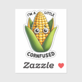 私は小さなコーンフュードおもしろいのプリン シール