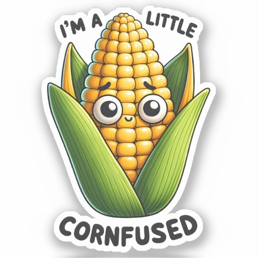 私は小さなコーンフュードおもしろいのプリン シール (正面)