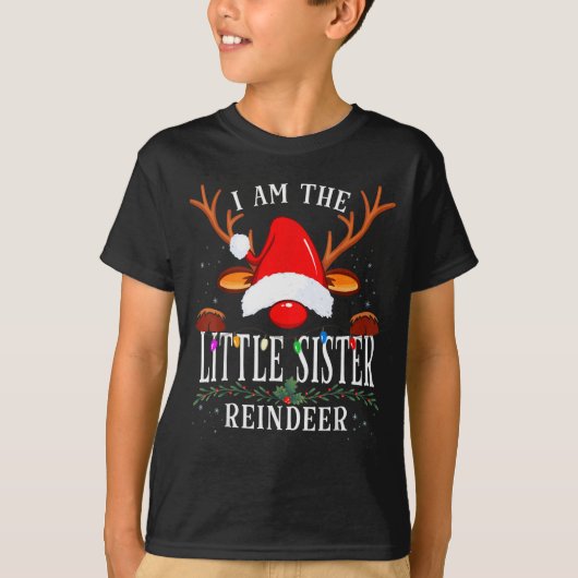 私は小さな妹トナカイのクリスマス家族です Tシャツ (正面)