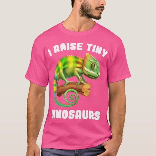 私は小さな恐竜のカメレオンを育おもしろいてる Tシャツ (正面)