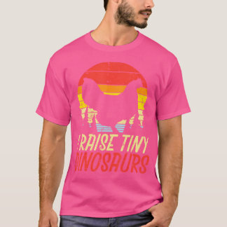 私は小さな恐竜のチキンレトロファーム動物Fを育てる Tシャツ