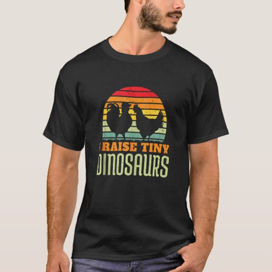 私は小さな恐竜のチキン農家動物のレトロを育てる Tシャツ (正面)
