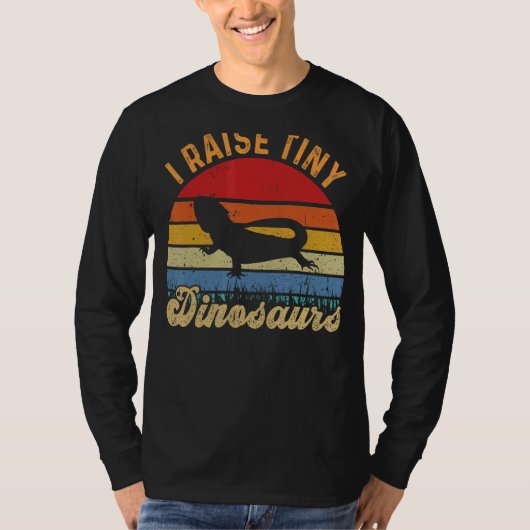 私は小さな恐竜の日没ヴィンテージひげドラッグを上げる Tシャツ (正面)