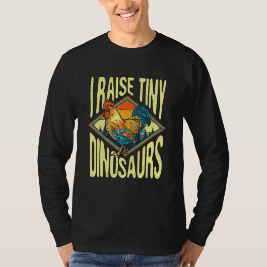 私は小さな恐竜の鶏を育てるパパマママレディ Tシャツ (正面)