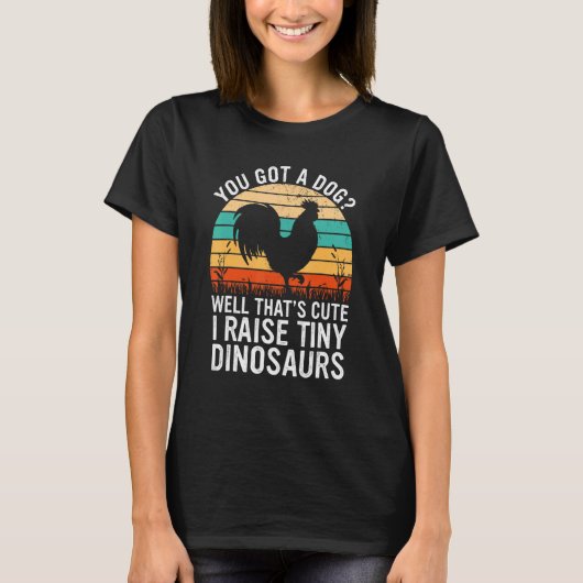 私は小さな恐竜の鶏を育てヴィンテージ農家 Tシャツ (正面)