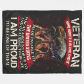 私は小切手を持つ退役軍人書で空白のす フリースブランケット (正面(横))