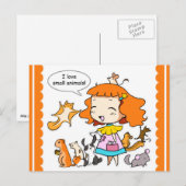 私は小動物が大好きです ポストカード (正面/裏面)