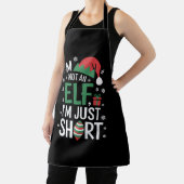 私は小妖精や小人ではない短いクリスマスおもしろいクリスマス エプロン (インサイチュ)