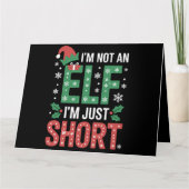 私は小妖精や小人ではない短いクリスマスおもしろいクリスマス カード (正面)