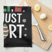 私は小妖精や小人ではない短いクリスマスおもしろいクリスマス キッチンタオル (四つ折り)