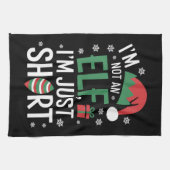 私は小妖精や小人ではない短いクリスマスおもしろいクリスマス キッチンタオル (横)