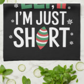 私は小妖精や小人ではない短いクリスマスおもしろいクリスマス キッチンタオル (折り畳み)