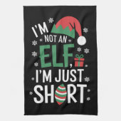 私は小妖精や小人ではない短いクリスマスおもしろいクリスマス キッチンタオル (縦)
