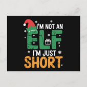 私は小妖精や小人ではない短いクリスマスおもしろいクリスマス シーズンポストカード (正面)