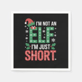 私は小妖精や小人ではない短いクリスマスおもしろいクリスマス スタンダードカクテルナプキン (正面)