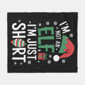 私は小妖精や小人ではない短いクリスマスおもしろいクリスマス フリースブランケット (正面(横))