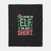 私は小妖精や小人ではない短いクリスマスおもしろいクリスマス フリースブランケット (正面)