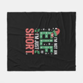 私は小妖精や小人ではない短いクリスマスおもしろいクリスマス フリースブランケット (正面(横))