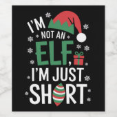 私は小妖精や小人ではない短いクリスマスおもしろいクリスマス ワインラベル (シングルラベル)