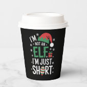私は小妖精や小人ではない短いクリスマスおもしろいクリスマス 紙コップ (正面)