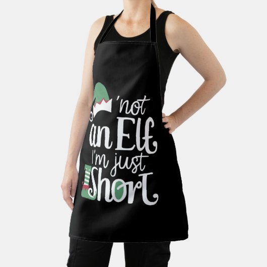 私は小妖精や小人ではない私は短いクリスマスおもしろいクリスマス エプロン (インサイチュ)