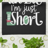 私は小妖精や小人ではない私は短いクリスマスおもしろいクリスマス キッチンタオル (折り畳み)