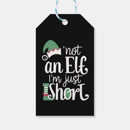 私は小妖精や小人ではない私は短いクリスマスおもしろいクリスマス ギフトタグ (裏面)