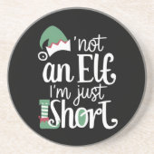 私は小妖精や小人ではない私は短いクリスマスおもしろいクリスマス コースター (正面)