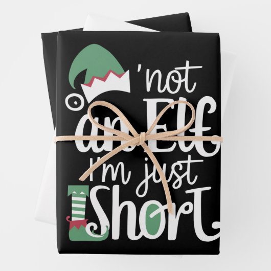 私は小妖精や小人ではない私は短いクリスマスおもしろいクリスマス ラッピングペーパーシート (インサイチュ)