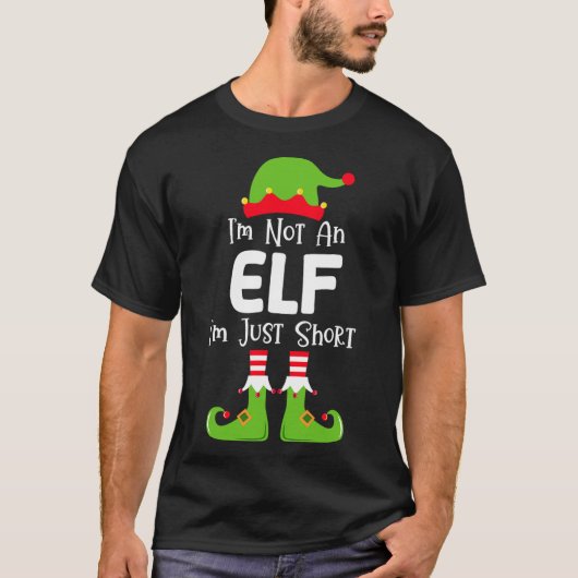 私は小妖精や小人ではない私は短い家族のクリスマスPjs Tシャツ (正面)