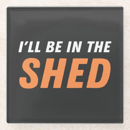 私は小屋に入る – プーおもしろい、笑いを流す ガラスコースター (正面)