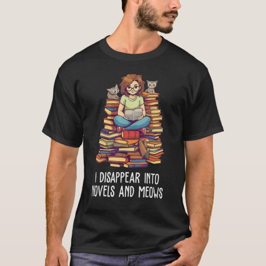 私は小説やミュー本のおたくLibrarに消える Tシャツ (正面)