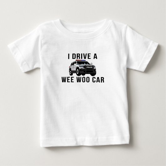 私は小車の警察官おもしろいを運転する ベビーTシャツ (正面)