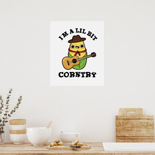 私は少しトウモロコシの国のおもしろいトウモロコシのパンだ ポスター (キッチン)