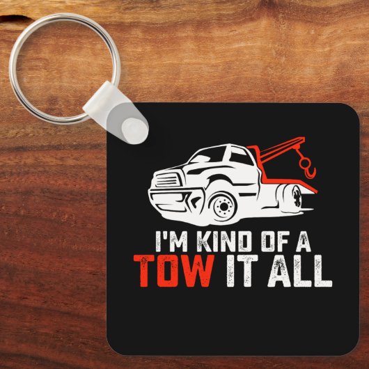 私は少し牽引するトラック運転手トラック運転手のトラックを全て牽引 キーホルダー (正面)