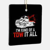 私は少し牽引するトラック運転手トラック運転手のトラックを全て牽引 セラミックオーナメント (右)