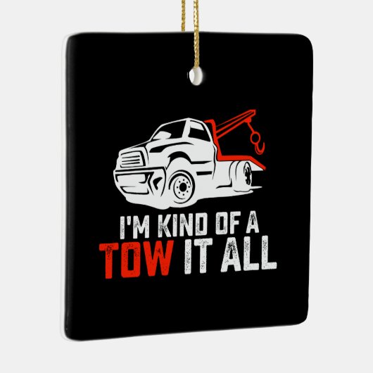 私は少し牽引するトラック運転手トラック運転手のトラックを全て牽引 セラミックオーナメント (右)