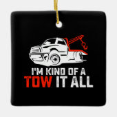 私は少し牽引するトラック運転手トラック運転手のトラックを全て牽引 セラミックオーナメント (正面)