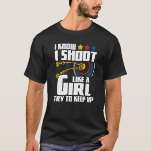 私は少女アーチェリーアーチャー弓マン弓Hunのように撮影 Tシャツ