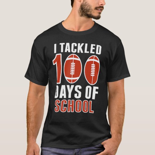 私は少年とGのための学校のサッカーの100日に取り組んだ Tシャツ (正面)