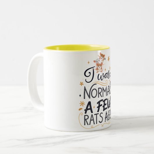 私は少数のラット前に正常だった、ラット所有者の恋人ギフト ツートーンマグカップ (正面左)