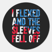 私は屈し、袖はアメリカ国旗から落ちた ラウンドシール (正面)