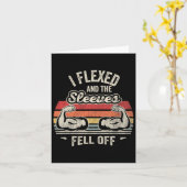 私は屈んで袖が筋肉から落ちた カード (黄色い花)